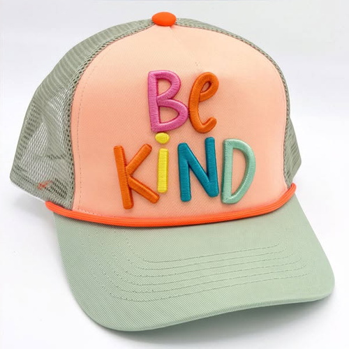 Be Kind Trucker Hat – Peach & Sage