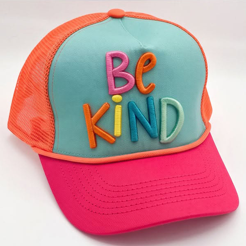 Be Kind Aqua, Coral & Hot Pink Trucker Hat