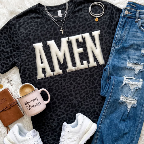 Amen Silver Metallic Puff Tee