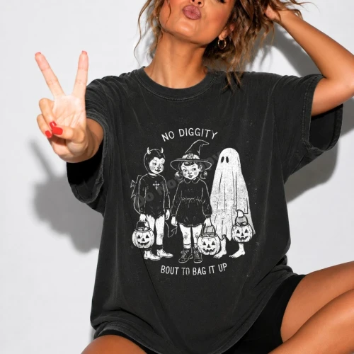 No Diggity Bout To Bag It Up Halloween Tee