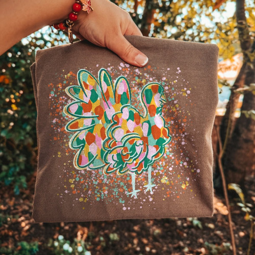 Boho Turkey Paint Splatter Tee
