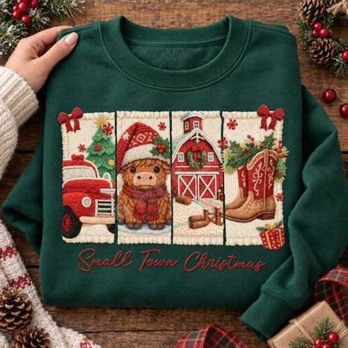 Faux-Embroidered Farmhouse Sweatshirt
