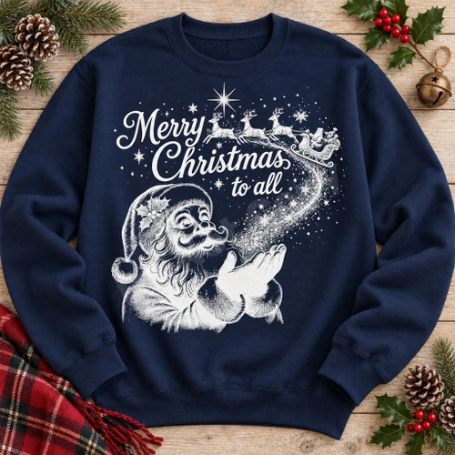 Merry Christmas to All Santa Sweatshirt