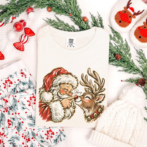 Santa Boop Reindeer Tee