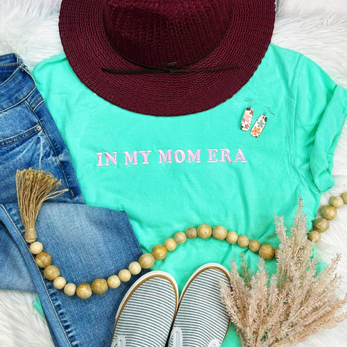 In My Mom Era (Island Reef Tee) Embroidered Pigment Dyed Tee