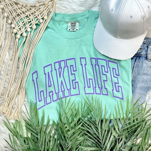 Lake Life Purple PUFF Pigment Dyed Tee