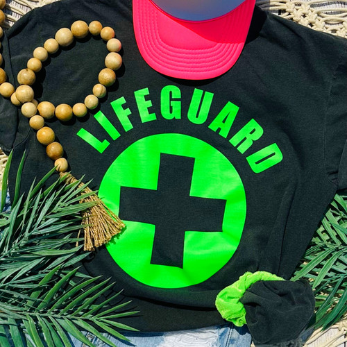 Lifeguard Cross NEON GREEN Pigment Dyed Tee