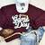 White Game Day Chenille Patch Crewneck Sweatshirt