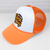 Orange and White Trucker Cap With FOOTBALL Embroidered Game Day Patch
