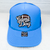 Neon Blue Trucker Cap With FOOTBALL Embroidered Game Day Patch