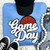 Basketball White Game Day Chenille Patch Crewneck Sweatshirt