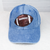Denim Hat With Sequin Football Patch