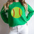 Sequin Softball Chenille Patch Crewneck Sweatshirt