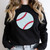 Sequin Baseball Chenille Patch Crewneck Sweatshirt