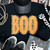 Boo Chenille Patch Black Crewneck Sweatshirt