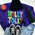 Sequin Holly Jolly Chenille Purple Crewneck Sweatshirt