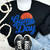 Basketball Royal Game Day Chenille Patch Crewneck Sweatshirt