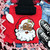 Dark Skin Santa Chenille Patch Red Crewneck Sweatshirt