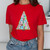 Sequin Christmas Tree Chenille Red or Green Everyday Tee