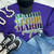 Mardi Gras Words Sequin Patch Purple Crewneck Sweatshirt