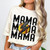 Mama Softball Stacked Faux Embroidery Pigment Dyed Tee