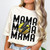 Mama Tennis Stacked Faux Embroidery Pigment Dyed Tee