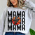 Mama Basketball Stacked Faux Embroidery Crewneck Sweatshirt