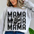 Mama Soccer Stacked Faux Embroidery Crewneck Sweatshirt