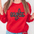 Eagles Sequin Patch Red Crewneck Sweatshirt