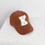 Brown Corduroy Hat With White Chenille Initial Patch