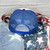 USA in Red Chenille with Blue Glitter on Foam Trucker Hat