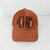 Brown Corduroy Hat with Chenille Football numbers