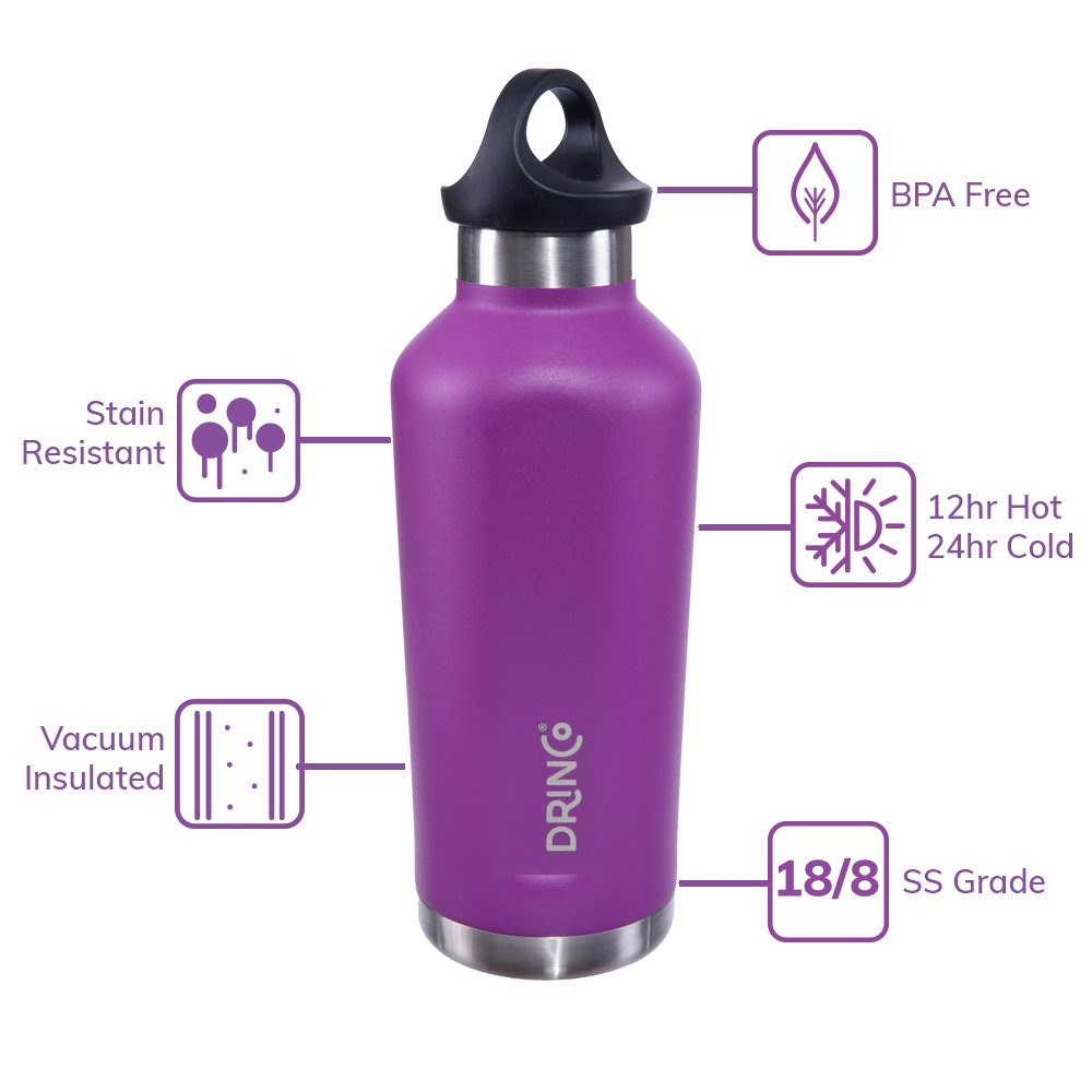 Stainless Steel Water Bottle – 12 oz Vacuum Insulated Double Wall with  Screw Lid/Leak Proof Thermal Travel Sports Flask Coffee Canteen - 12 oz,  Metal