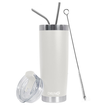 Drinco Stainless Steel Tumbler Vacuum Insulated Tumbler Cup Mug, with Splash Proof Lid, Powder Coated, Coffee & Tea, Double Wall Cruiser Tumbler, 20oz