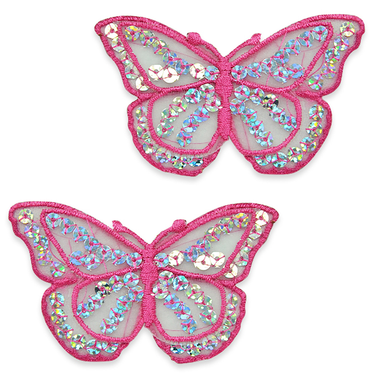 Iron-On Butterfly Sequin Applique/Patch Pack of 2 - Trims By The Yard