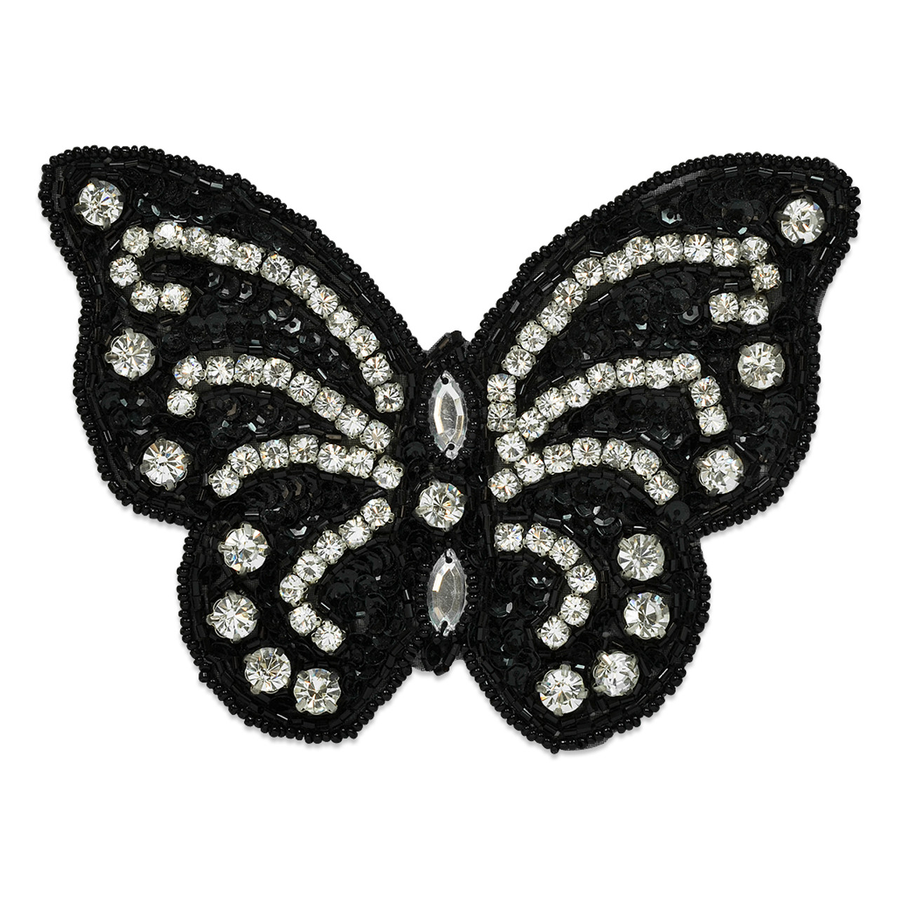 Beaded Sequin Radiant Rhinestone Butterfly Applique/Patch - Trims By The  Yard