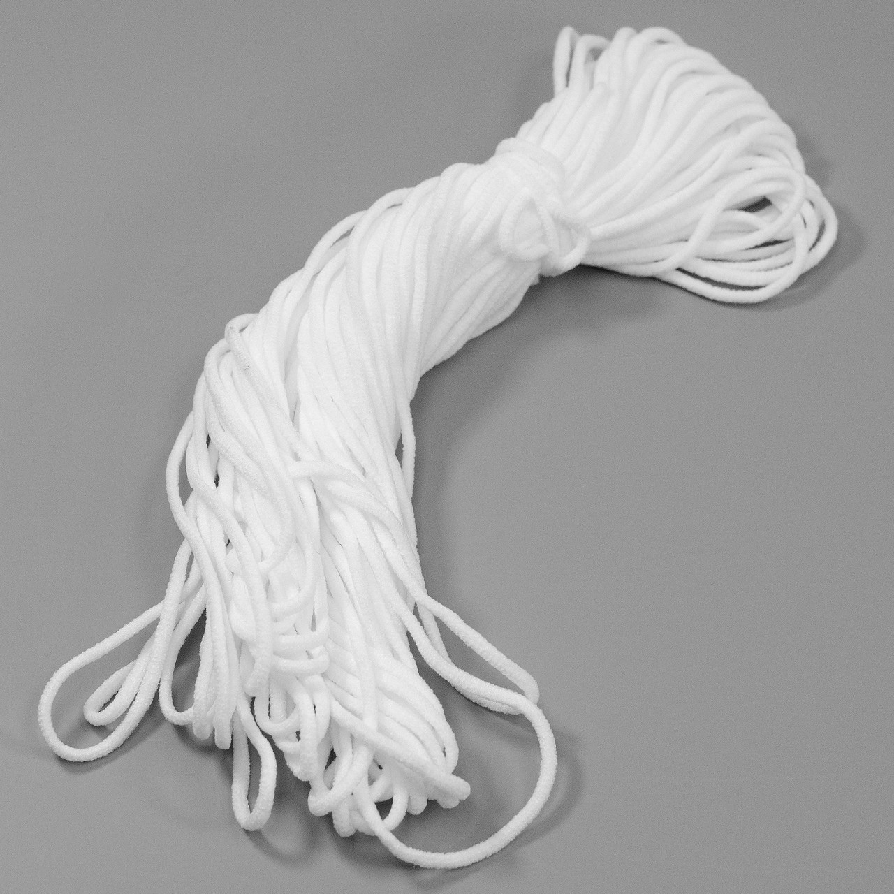 White 2mm Round Elastic Cord (45m)