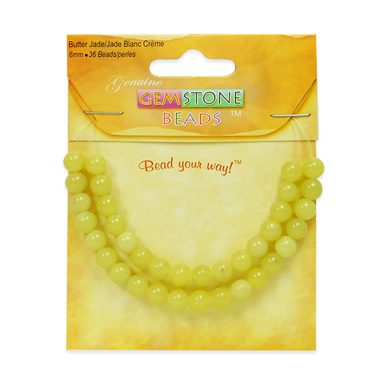 Butter Jade Beads - 6mm - 36 pcs. - Natural - Trims By The Yard