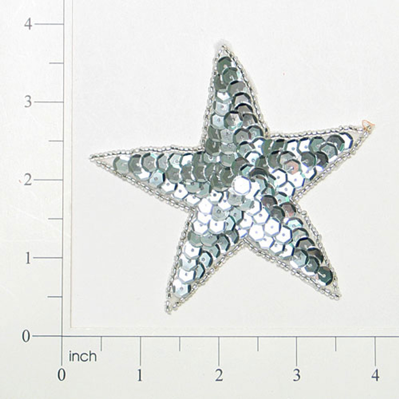 Sequin Star 3 Iron On Applique/Patch Black 4pc - Trims By The Yard