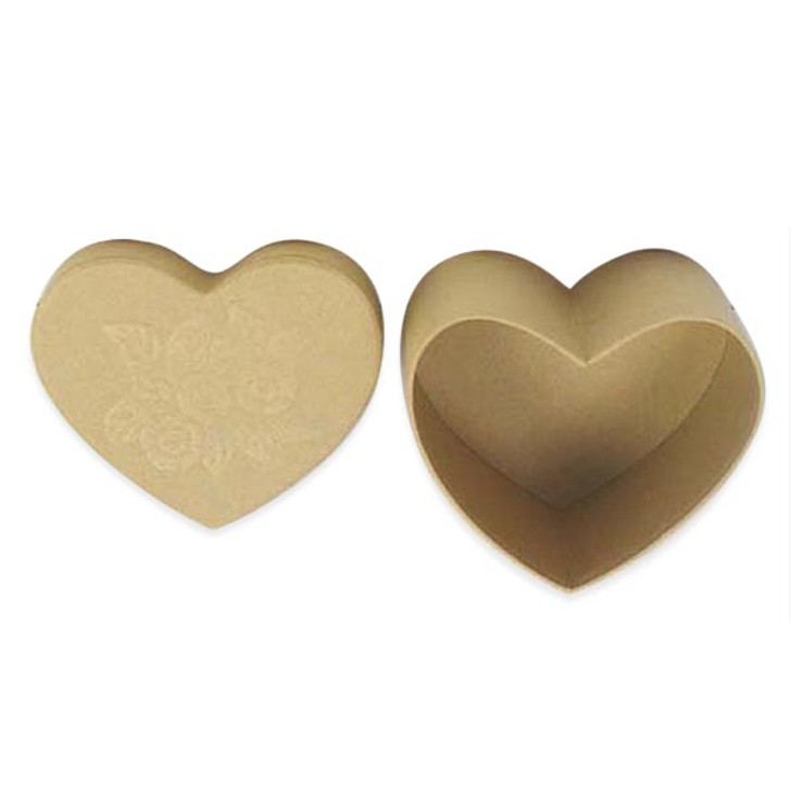 Value Pack of 3 Heart Box with Rose Embossed Lid  