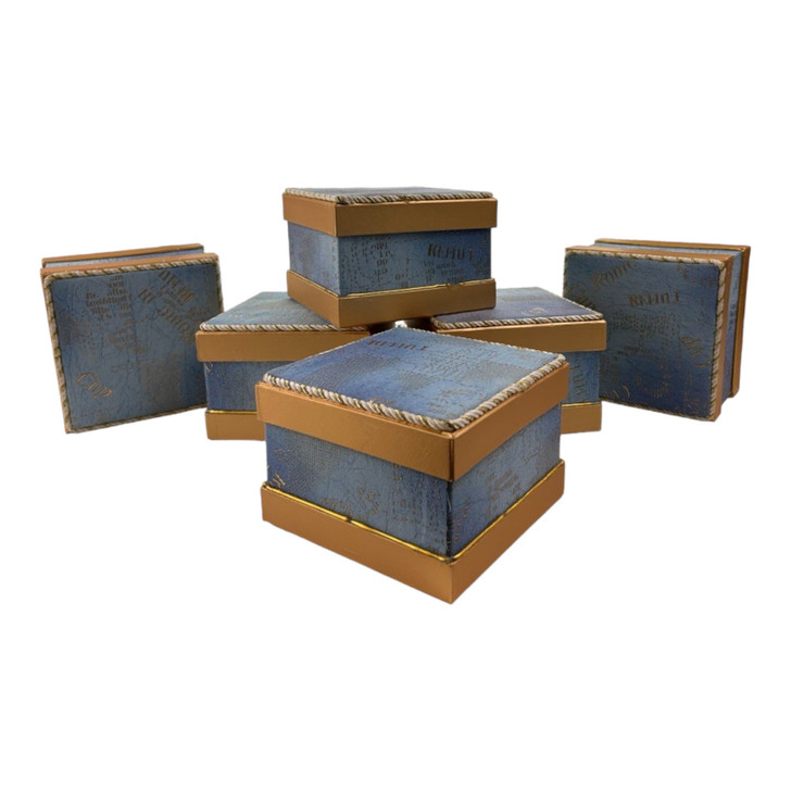 Value Pack of 12 Cosmopolitan Square Box  - Blue / 3 pc. Set