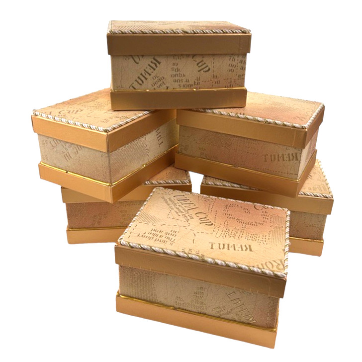 Value Pack of 12 Cosmopolitan Rectangular Box - Gold / 3 pc. Set