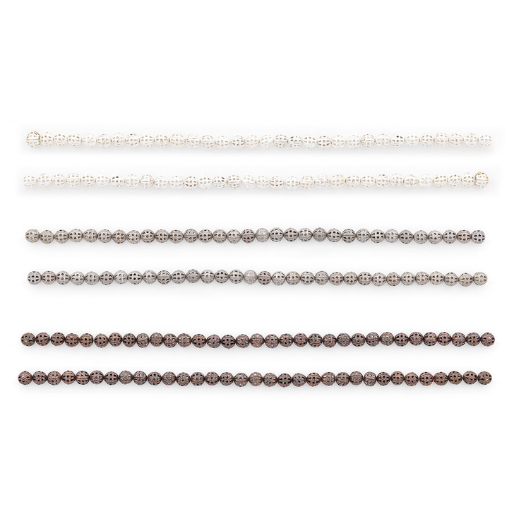 Judy Filigree Metal 6mm Beads Value Pack | Antique Silver/Copper/Silver