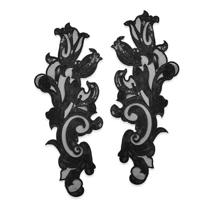 Britney Tulips & Swirls Applique/Patch Pack of 2