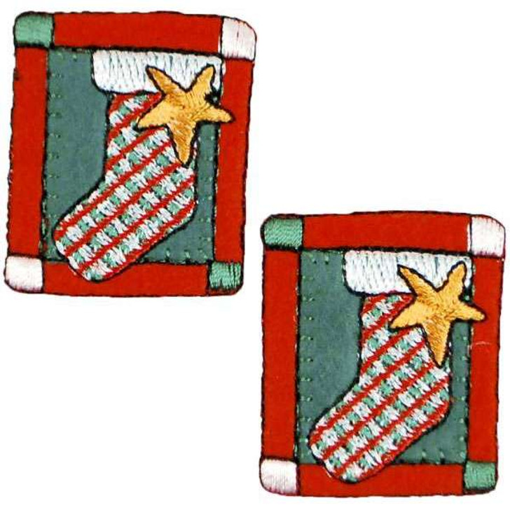 Christmas Stocking Patch Iron-on Applique/Patch Pack of 2