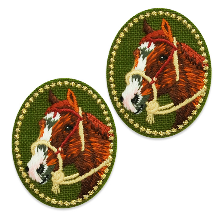 Henry Horse Embroidered Iron-On Patch Applique/Patch Pk/2
