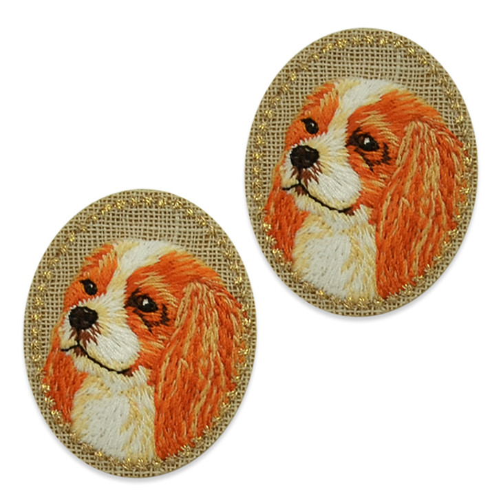 Darling Dog Embroidered Iron-On Patch Applique/Patch 2 Pack 1 3/4" x 1 1/2"