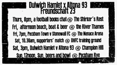Freundschaft '23 - Dulwich Hamlet x Altona - Full programme released!