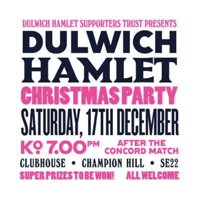 Dulwich Hamlet Supporters Trust Christmas party - 17/12/22