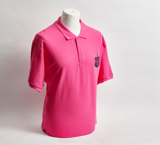 Adult DHFC Crest Pink Pique Polo Shirt